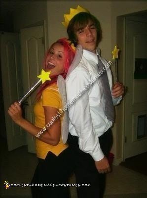 Coolest Homemade Cosmo and Wanda Couple Costume from Fairly Odd Parents