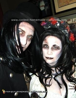 Homemade Dead Groom and Bride Couple Halloween Costume