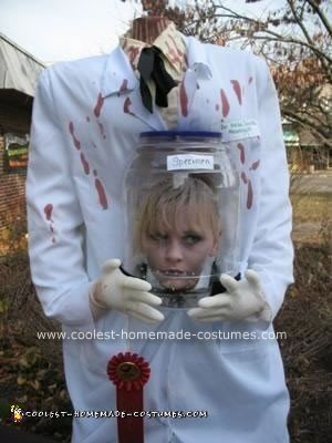 Homemade Decapitated Mad Scientist Halloween Costume Idea