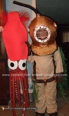 Homemade Deep Sea Diver and Squid Costume