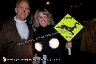 Homemade Deer Caught in Headlights Couple Costume