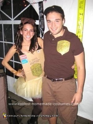 Homemade Delivery Boy and Package Couple Costume