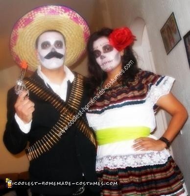 Homemade Dia De Los Muertos Couple Costume