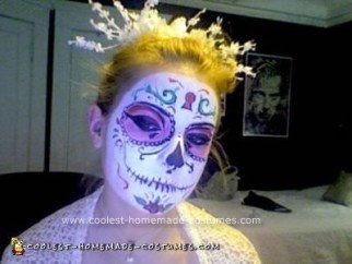 Homemade Dia de los Muertos Skull Woman Costume