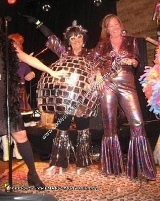 Homemade Disco Ball and Disco Dancer Couple Costume