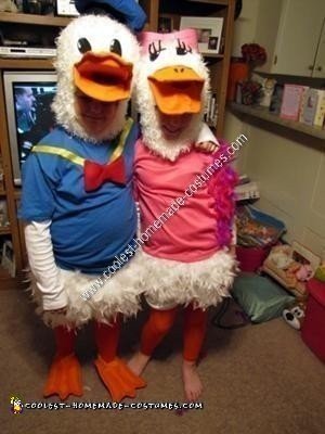 Homemade Donald Duck and Daisy Duck Couple Costume Idea