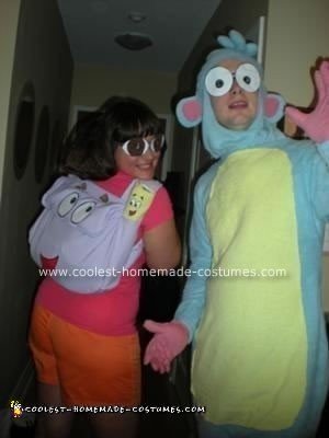 Coolest Homemade Dora and Boots Couple Costume