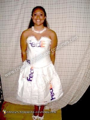 Homemade FedEx Mail Order Bride Costume