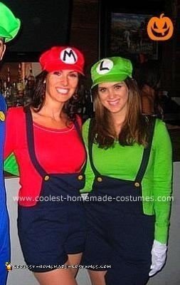 Homemade Female Mario and Luigi Costumes