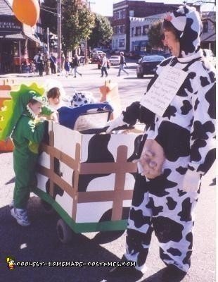 Homemade Field of Ben and Jerry's Cows Wheelchair Costume