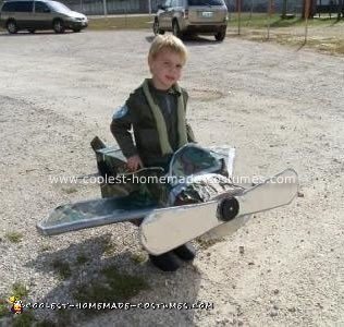 Homemade Fighter Pilot and his Airplane Costume