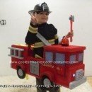 Homemade Fireman and Fire Truck Halloween Costume