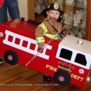 Homemade Fireman and Fire Truck Halloween Costume