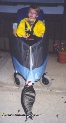 Homemade Fisherman in an Aluminum Rowboat Wheelchair Costume