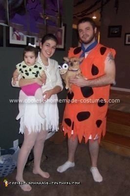 Homemade Flintstone Family Halloween Costume