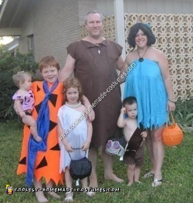 Homemade Flintstone Family Halloween Costume Idea