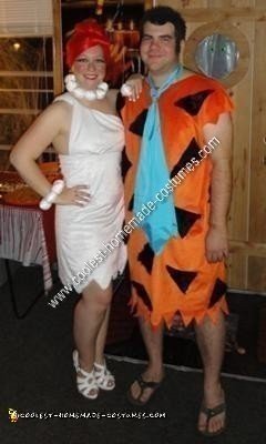 Homemade Flintstones Couple Halloween Costumes