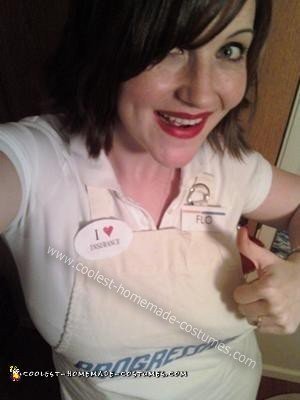 Homemade Flo Costume - closeup