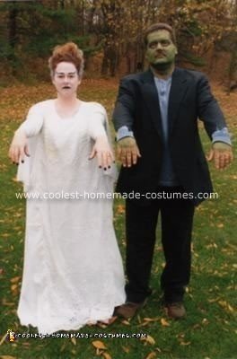 Homemade Frankenstein and Bride of Frankenstein Costumes