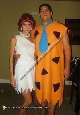 Homemade Fred and Wilma Couple Costume
