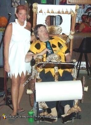 Homemade Fred Flintstone and Flintmobile Wheelchair Costume