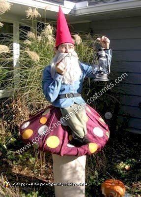 Homemade Garden Gnome on Toadstool Costume