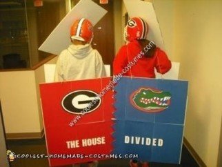 Homemade Georgia Florida House Divided Couple Costume Idea