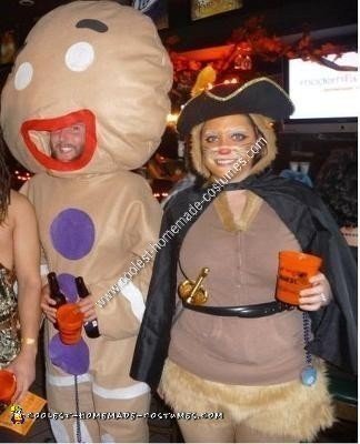 Homemade Gingy and Puss in Boots Couple Halloween Costume