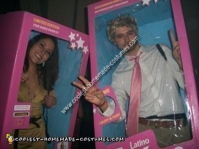 Homemade Gold Digger Barbie and Latino Ken Couple Costume