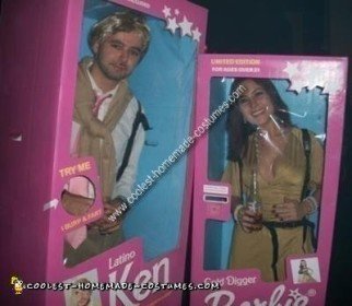 Homemade Gold Digger Barbie and Latino Ken Couple Costume