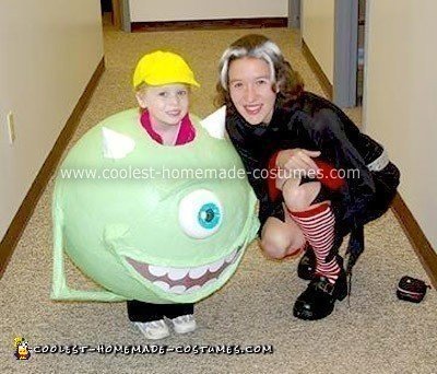 Homemade Green Mike Wazowski Halloween Costume