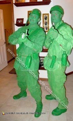 Homemade Green Plastic Army Men Costumes