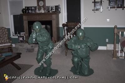 Homemade Green Plastic Soldiers Unique Couple Halloween Costume Idea