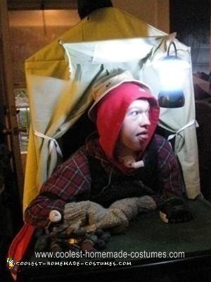 Homemade Happy Camper in a Tent Wheelchair Costume