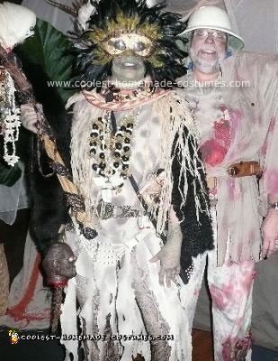 Homemade Head Hunting Shaman Priestess and Unfortunate Safari Trekker Couple Costume