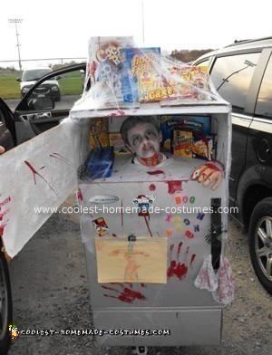 Homemade Head in a Freezer Halloween Costume