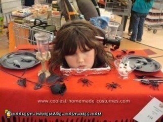 Homemade Head on a Table Unique Halloween Costume Idea