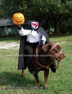 Homemade Headless Horseman Dog Costume