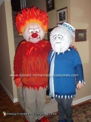 Homemade Heat Miser and Snow Miser Halloween Couple Costume Idea