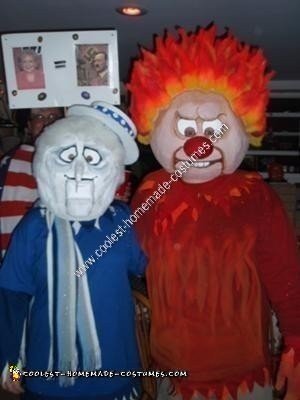 Homemade Heat Miser and Snow Miser Halloween Couple Costume Idea