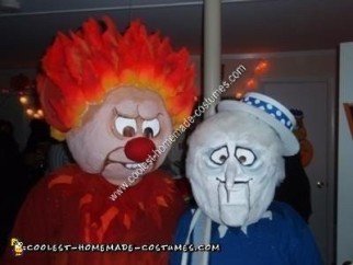 Homemade Heat Miser and Snow Miser Halloween Couple Costume Idea