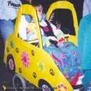 Homemade Hippie in a Love Bug Car Wheelchair Costume