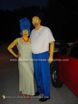 Homemade Homer and Marge Simpson Couple Costume