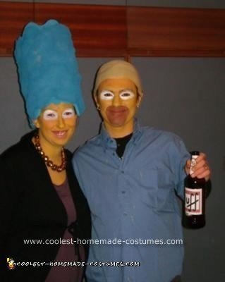 Homemade Homer and Marge Simpson Couple Costume