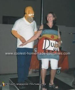 Homemade Homer Simpson and Duff Beer Can Costumes