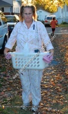 Homemade Human Laundry Basket Adult Halloween Costume Idea