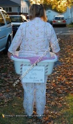 Homemade Human Laundry Basket Adult Halloween Costume Idea