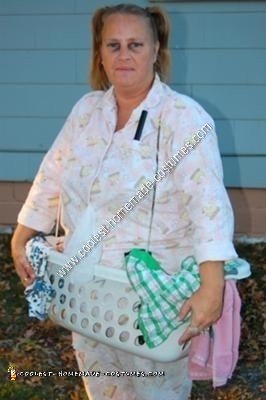 Homemade Human Laundry Basket Adult Halloween Costume Idea