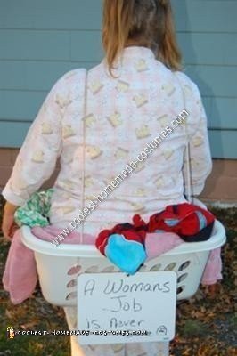 Homemade Human Laundry Basket Adult Halloween Costume Idea