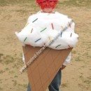 Homemade Ice Cream Cone with Sprinkles and Cherry Top Costume